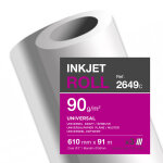 Clairefontaine rouleau de papier blanc 2649c pour traceur universel 90g - format 610 mmx 91m - mandrin ...