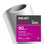 Clairefontaine rouleau de papier blanc 2652c pour traceur universel - format 0, 914x 45m - 90g - mandrin ...