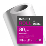 Clairefontaine rouleau de papier blanc non couch 2656c pour traceur jet d'encre - format 0, 914 x 91m ...