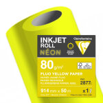 Clairefontaine rouleau de papier clairjet jaune fluo 2877c pour traceur universel 80g - format 914mmx ...