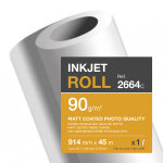 Clairefontaine rouleau de papier couch blanc mat 2664c pour traceur jet d'encre - format 0, 914 x 45m ...