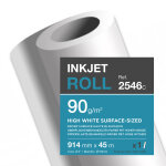 Clairefontaine rouleau de papier surfac ultra blanc 2546c pour traceur jet d'encre - format 0, 914 x ...