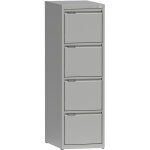 Classeur 4 tiroirs - meuble de classement m�tal compatible dossiers suspendus - l. 40 x h. 132 cm - gris ...