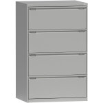 Classeur 4 tiroirs - meuble de classement m�tal compatible dossiers suspendus - l. 80 x h. 132 cm - gris ...