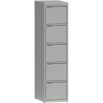 Classeur 5 tiroirs - meuble de classement m�tal compatible dossiers suspendus - l. 40 x h. 162 cm - gris ...