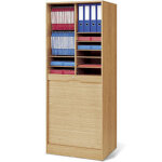 Classeur  rideaux bois - h. 170 x l. 70 cm - htre