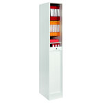 Classeur  rideaux bois h. 173 x l. 41 x p. 44 cm - blanc