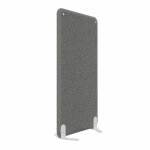 Cloison acoustique solange h. 160 x l. 80 cm - tissu gris - fixations blanches