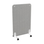 Cloison acoustique solange mobile h. 120 x l. 80 cm à roulettes - tissu gris fixations blanches Cloison acoustique solange mobile h. 120 x l. 80 cm à roulettes - tissu gris fixations blanches