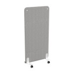 Cloison acoustique solange mobile h. 160 x l. 80 cm à roulettes - tissu gris fixations blanches Cloison acoustique solange mobile h. 160 x l. 80 cm à roulettes - tissu gris fixations blanches
