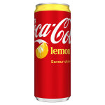 Coca cola lemon - saveur citron - canette slim de 33 cl - lot de 24