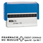 Colop tampon encreur personnalisable printer 15 - bleu - 3 lignes Colop tampon encreur personnalisable printer 15 - bleu - 3 lignes