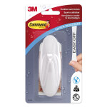 Command crochet designer 3m avec bandes r�sistantes � l'eau - blanc - 1 crochet 2 grandes bandes - supporte ...