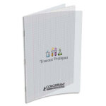 Conquerant c9 cahier tp piqre 24x32cm 48 pages seys + 48 pages unies. couverture pp incolore