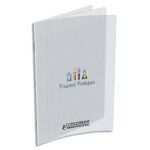 Conquerant 9 cahier tp piqre format a4 48 pages grands carreaux seys + 48 pages unies. couv pp incolore. ...
