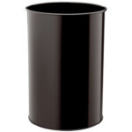 Corbeille metall, rond, 30 litres, noir