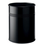 Corbeille � papier metallique, rond, 15 litres