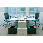 Corbeille � papier 'the triple', oval, pe, noir / rouge /