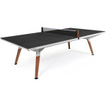Cornilleau table ping - pong origin - structure blanc - plateau dcor stone - pieds blanc et bois