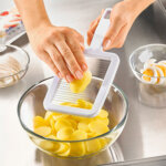 Coupe - pommes de terre, plastique / inox, blanc