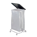 Couvercle noir pour support sac poubelle d'intrieur 110 l