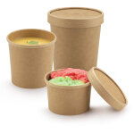 Couvercle de pot en carton 24 / 36cl kraft brun - lot de 25