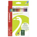 Crayon de couleur greencolors, �tui carton de 18