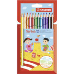Crayon de couleur trio long, corps large, �tui de 24