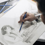 Crayon mars lumograph, �tui m�tallique de 12