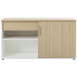 Cr�dence r�versible gamme arya - l. 140 x h. 75 cm - ch�ne / blanc