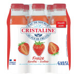 Cristaline eau plate aromatise cristaline parfum fraise, lot de 6 bouteilles de 50 cl