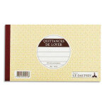 Le dauphin carnet quittance de loyer  souche 12, 5x21cm 50 feuillets autocopiants tripli