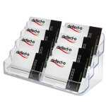 Deflecto porte - cartes de visite 2x4 compartiments - dimensions l20 x h9, 9 x p9, 2 cm coloris transparent ...