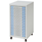 Desserte discretis 24 tiroirs - m�tal - corps gris - tiroirs gris