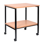 Desserte mobile 2 plateaux noir / h�tre