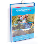 Djois by tarifold porte brochures mural a4 portrait avec 1 anse en pvc rigide cadre bleu - lot de 5