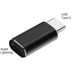 Dlh adaptateur usb - c (male) vers apple lightning (femelle), usb - c (m), apple lightning (f), noir ...