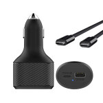 Dlh chargeur voiture allume cigare usb - c 90w power delivery pour ordinateur portable + usb - a 18w ...