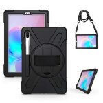 Dlh coque renforcee avec bandouliere, poignee rotative et pied support pour samsung galaxy tab s6 (sm ...