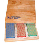 Dmt kit de pierres  aiguiser diamant, bote en bois, 3 pcs