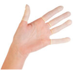Doigtier en latex, sans poudre, m, blanc