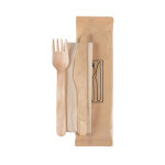 Kit couverts en bois 3 en 1, lot de 500