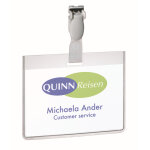 Durable badge ferm  clip - 60 x 90 mm - transparent - lot de 25