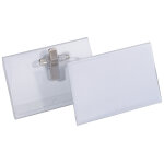 Durable porte - badge 54 x 90 mm - fixation clip ou pince crocodile - transparent - bo�te de 50 pi�ces ...
