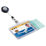 Durable porte - badges d'acc�s ferm� transparent - pour 2 cartes 54 x 85 mm - avec clip s�curit� double ...