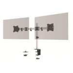 Durable bras support écran double articulé select - argent métallisé Durable bras support écran double articulé select - argent métallisé
