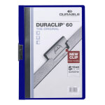 Durable chemise à clip a4 duraclip en pvc - 30 feuilles - bleu foncé Durable chemise à clip a4 duraclip en pvc - 30 feuilles - bleu foncé