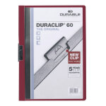 Durable chemise  clip a4 duraclip en pvc - 60 feuilles - rouge