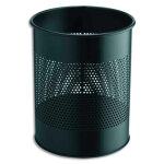 Durable corbeille  papier ronde ajoure en mtal - 15 litres - 26 x h31, 5 cm - noir