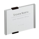 Durable plaque de porte info sign, fixation murale, aluminium et acrylique, 149x105, 5mm, argent